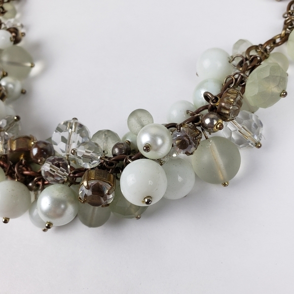 Banana Republic Pearl Crystal Frosted Beaded Statement Necklace - Picture 10 of 12